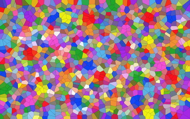 Mosaic composed of tiny different shapes