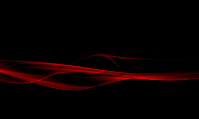 Elegance of red fractal waves isolated on black backgraund