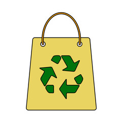 Shopping Bag With Recycle Sign Icon