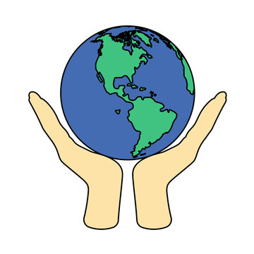 Hands Holding Planet Icon