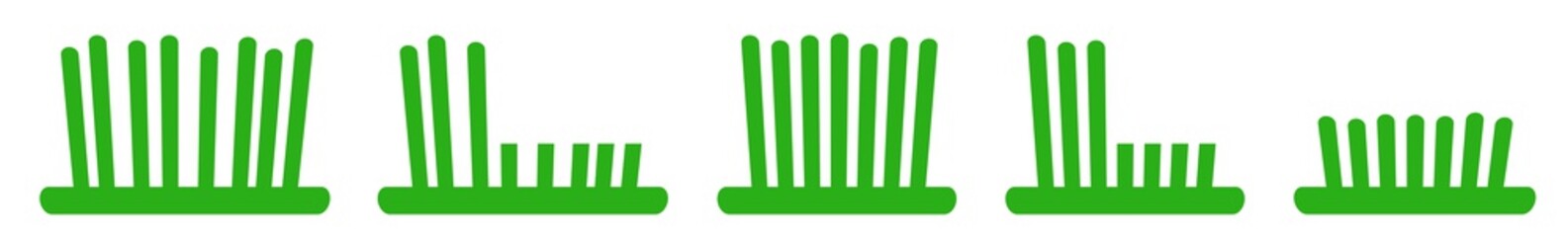 Grass Icon Green | Lawn Illustration | Mow Symbol | Mowing Meadow Logo | Cut Sign | Isolated | Variations