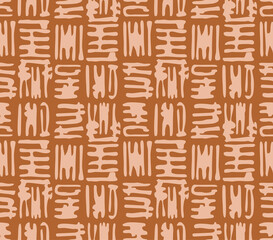 Fototapeta premium Japanese Tribal Line Tile Vector Seamless Pattern