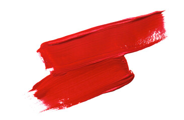 Paintbrush Strokes of red paint on white
