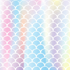 Mermaid scales background with holographic gradient.