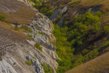 chalk quarry in Divnogorie. the thickness of the chalk layer reaches 60 m