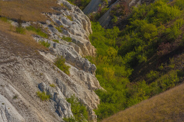 chalk quarry in Divnogorie. the thickness of the chalk layer reaches 60 m