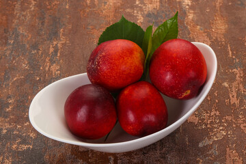 Sweet tasty ripe few nectarines