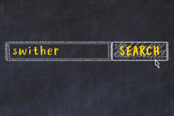 Search engine concept. Looking for swither. Simple chalk sketch and inscription