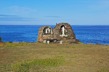 Rapa Nui. The small church in Hanga Roa on Easter Island, Chile
