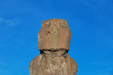 Rapa Nui. The statue Moai in Ahu Tahai on Easter Island, Chile