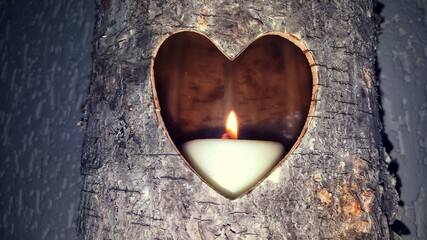 heart shaped candle