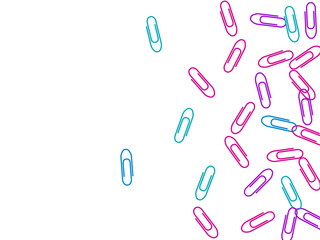 Stationary paperclips isolated on white background