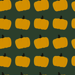 Seamless pattern with pumpkin. Halloween pumpkin. The autumn pattern. Wrapping paper. Vector image. Flat illustration.