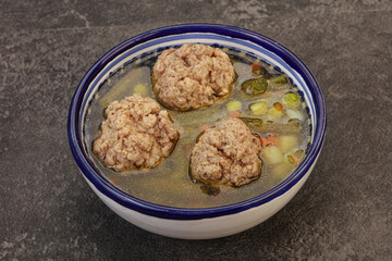 Soup with vegetables and meat balls