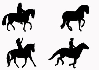 silhouette chevaux cheval