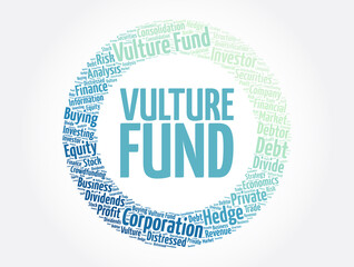 Obraz premium Vulture Fund word cloud collage, business concept background