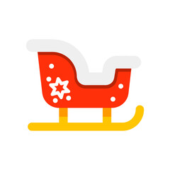 cartoon christmas sleigh without stroke