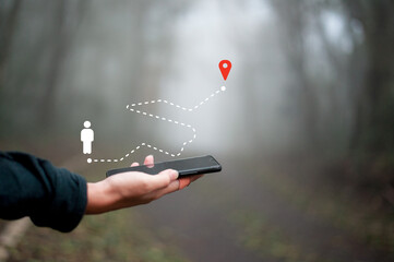 People use smartphones to check maps to travel with the internet and GPS application Technology lifestyle and business travel concept. Vintage filter effect color style.