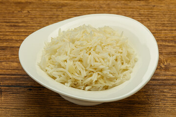 Steamed basmati rice in the bowl
