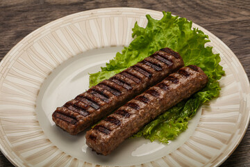 Two Grilled kebeb beef sausages
