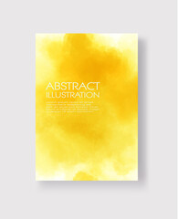 Bright yellow textures, abstract hand painted watercolor banner.