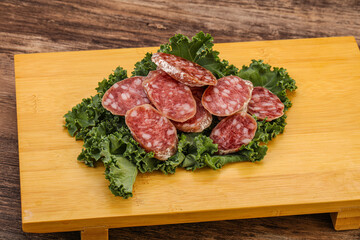 Iberian pork Fuet sausage slices