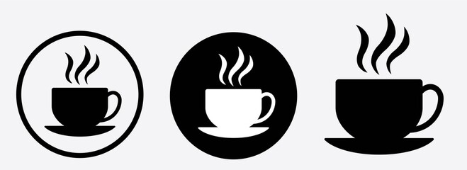 Coffee cup icon set. Vector illustration - obrazy, fototapety, plakaty