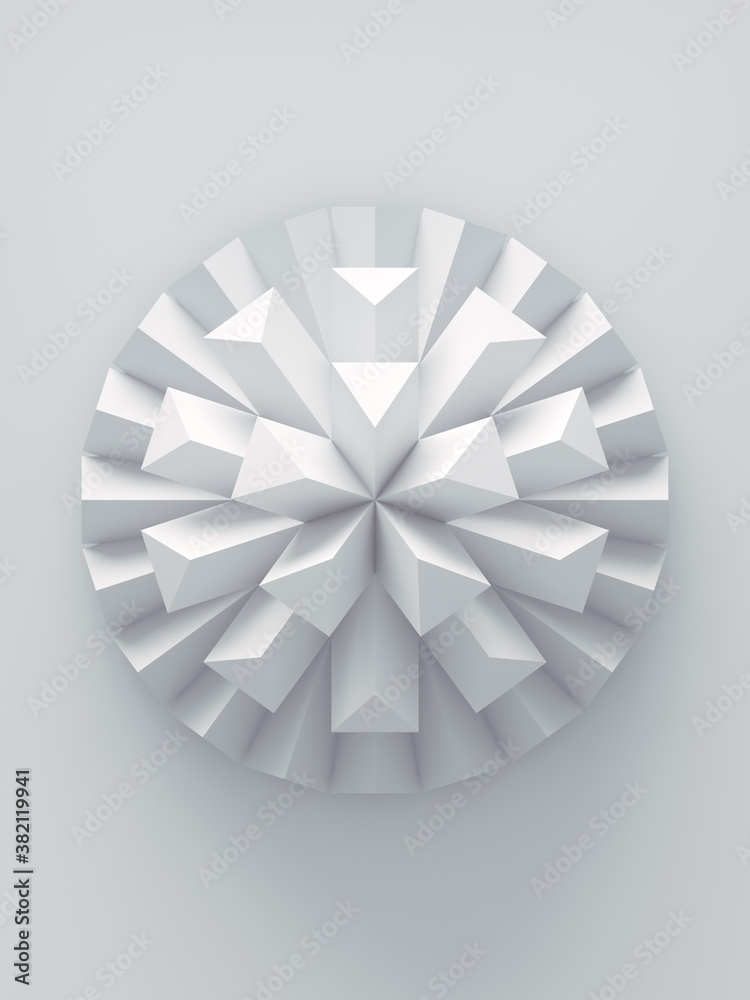 Aufkleber Modern design template with 3d rendering simple geometric stylized shape. Abstract white background