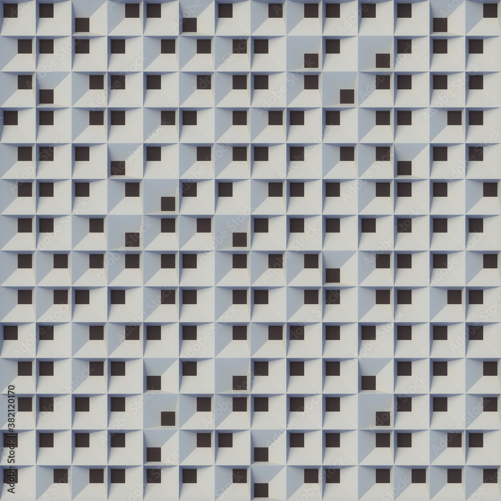 Aufkleber Trendy abstract template with pattern of randomly arranged geometric cubic forms. 3d rendering digital illustration