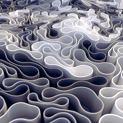 Obraz premium Abstract pattern of interaction flexible elastic organic shapes. 3d rendering