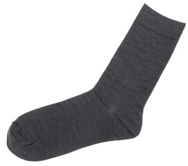 Grey sock isolated on white