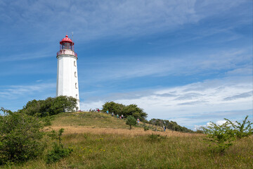 Fototapeta na wymiar lighthouse on the german island hiddensee in the baltic sea