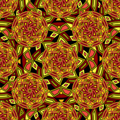 Seamless repeating pattern consisting of colored mandal.Vector