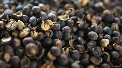 Close-up coffee bean husk