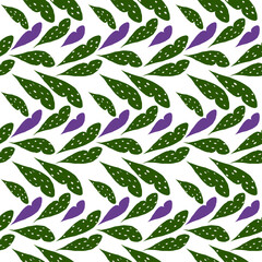 Leave pattern Begonia repeat pattern and seamless pattern
