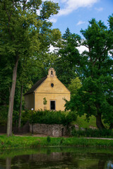Naklejka premium Chapel Cervena Lhota, Czech republic