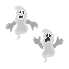 Funny cartoon ghost character. 
Vector  isolated Halloween illustration.