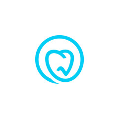 line art logo of a tooth in a circle