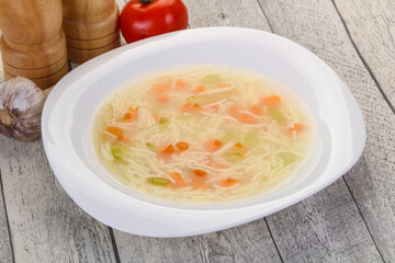 Chicken soup with noodles