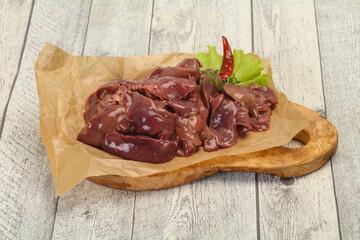 Raw chicken liver ready for cooking