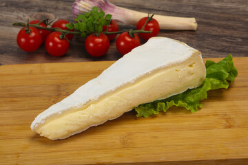 Brie cheese triangle served salad