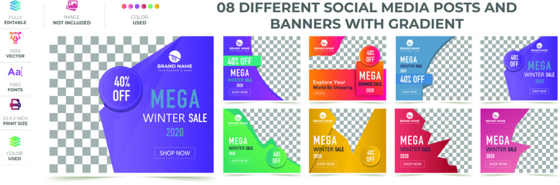 Social Media Promotional Posts And Banners