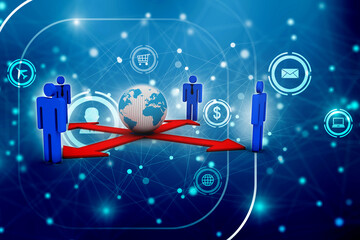 Obraz premium 3d illustration Business Network concept
