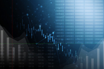2d rendering Stock market online business concept. business Graph 