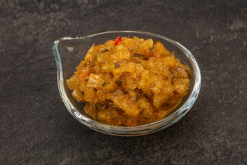 Relish sauce with cucumbers and mustard