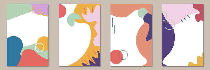 Summer. Modern, trendy design set for social media. Contemporary art. Creative conceptual and colorful collage. Copyspace to insert your ad, text, image. Seamless styled. Watercolor, geometric, lines.