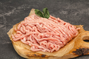 Raw pork minced meat for cooking