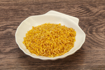 Vegetarian cuisine - dry bulgur for cooking