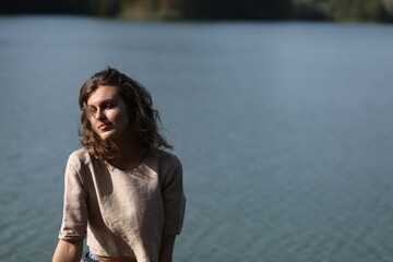 pensive face of a young girl