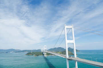 Fototapeta premium 糸島公園からの来島海峡大橋